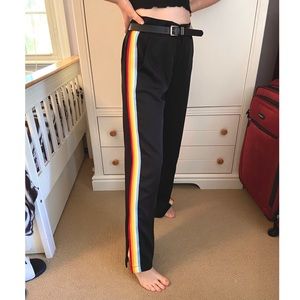 Black Rainbow Striped Pants🌈